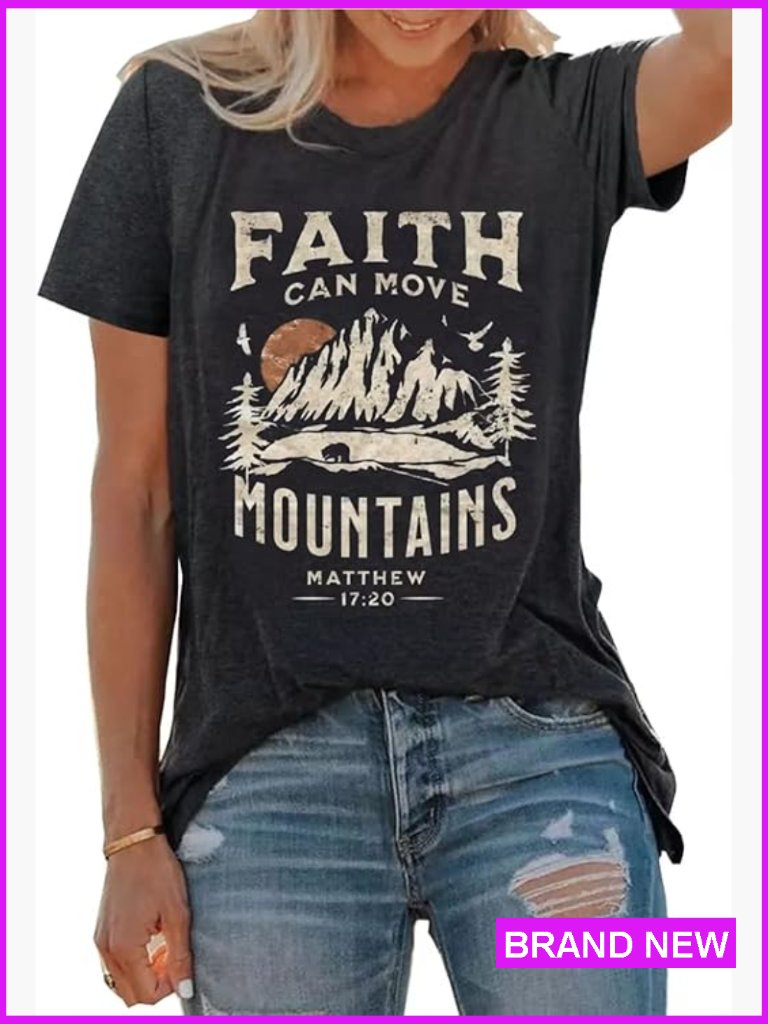 Short Sleeve Tee Loose Fit Cotton Blend T-Shirt Hiking Camping Nature